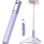 60in selfie stick tripod with remote Purple